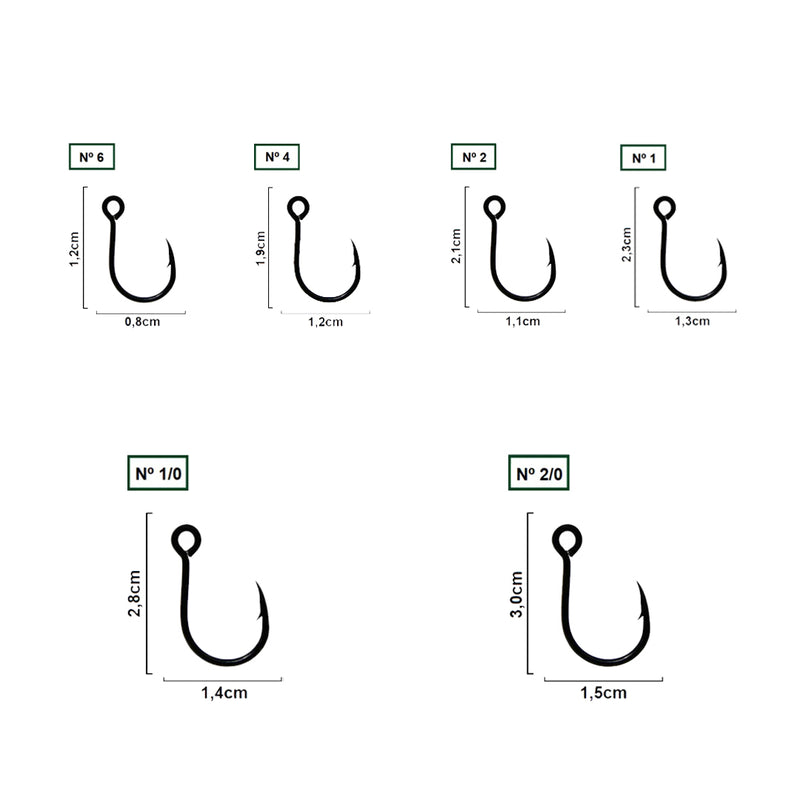Anzol Inline Albatroz Fishing Plugging Single N°1/0 Cartela com 03 Unidades